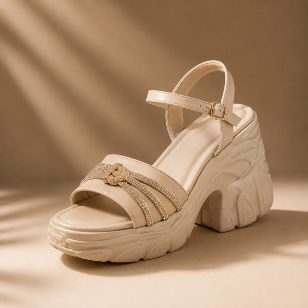 Women's Luxe Platform Sandal – Crystal Strap
